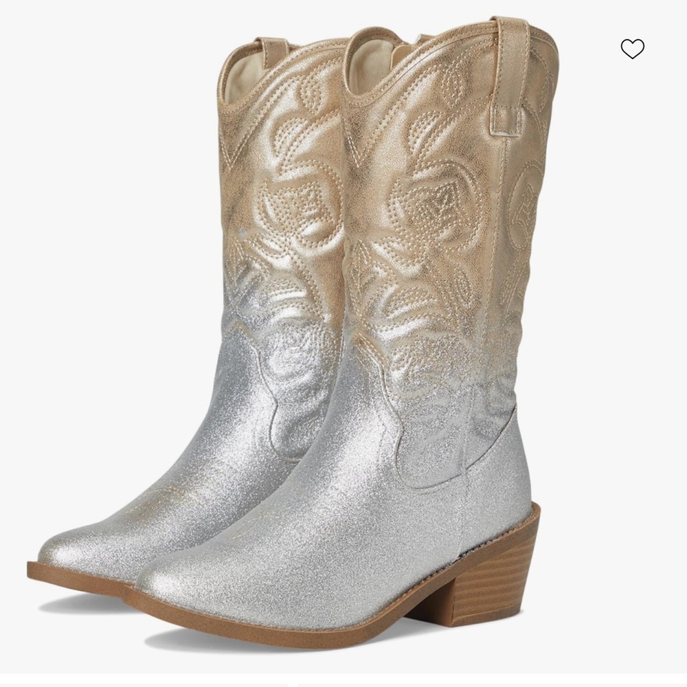Steve Madden Kids Gold and Silver Ombre Western Boots